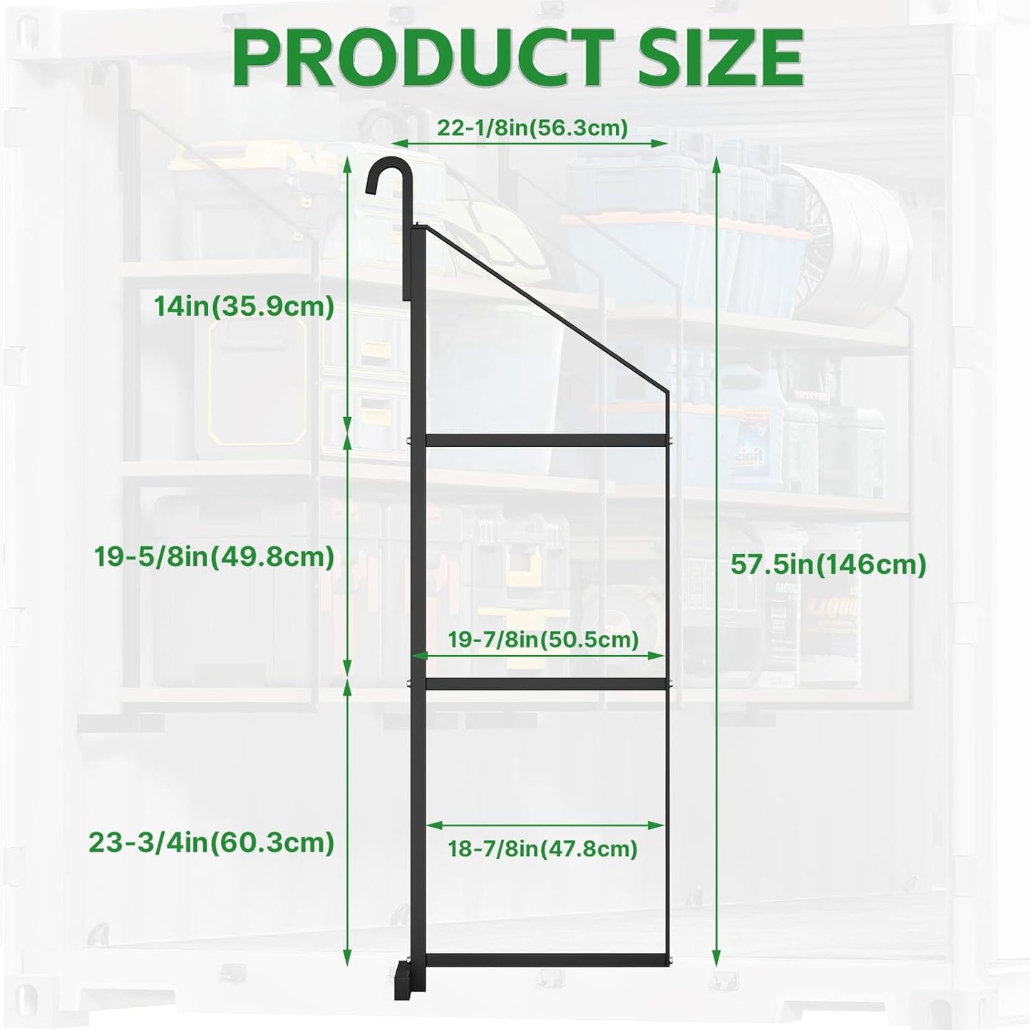 Maeklon 4 Pcs Shipping Container Shelving Bracket, 3 Tier Heavy Duty Shipping Container Shelf Brackets, High Capacity Containers Storage Shelves for Containers, Warehouse, Garage