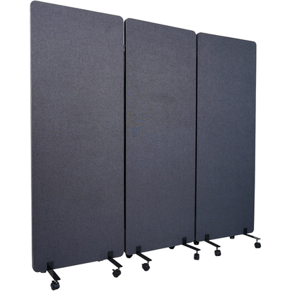 Maeklon 72 "x 66" Freestanding Acoustic Room Divider, 3 Panel PET Polyester Soundproof Room Screen with Wheels, Portable Partition Divider for Office, Reception Room, School, Hospital