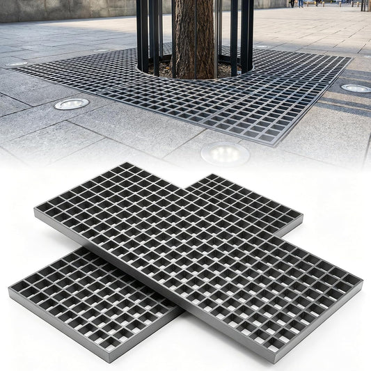 2 Pack Fiberglass Grating, 48"x22.6"x1.3" Molded FRP Panels | Open Mesh Grate with Concave Surface for Drain, Deck, Car Wash, Walkway and Industrial Flooring