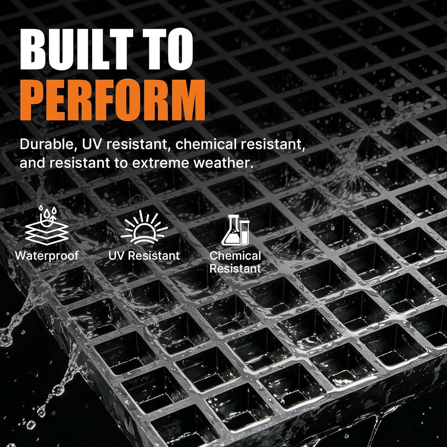 2 Pack Fiberglass Grating, 48"x22.6"x1.3" Molded FRP Panels | Open Mesh Grate with Concave Surface for Drain, Deck, Car Wash, Walkway and Industrial Flooring