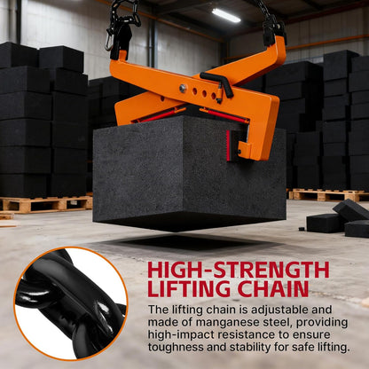 Maeklon 2646 lbs Heavy Duty Stone Lifting Clamp, Adjustable Range: 17"-43", Granite Slab Lifting Clam, Roadside Stone Lifting Clamps for Carrying and Vertical Transport of Concrete Blocks