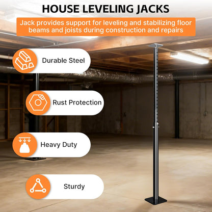 Maeklon 4 Pack Adjustable Floor Jacks Post, House Floor Leveling Lift, 55"-98" Bracket Height Range, Basement Support Pole Jacks, Floor Jack for House Lifting -18000 lbs Max Load Capacity