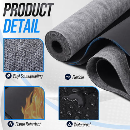 Maeklon 4 Ft x 20 Ft Mass Loaded Vinyl, 1/8 Inch Thick 1Lb/Ft2 Sound Barrier | 80 Sq Ft MLV Noise Barrier Material for Walls, Floors, Ceilings, Studios, Offices and Home Improvement Projects
