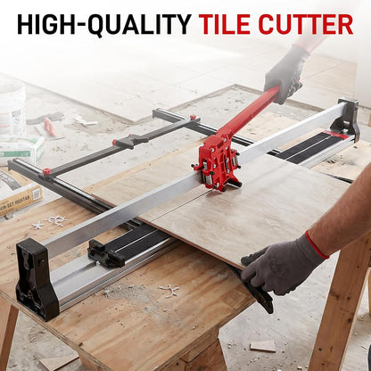 Manual Tile Cutter 48 Inch with Laser Guide and Aluminum Alloy Frame | For Porcelain, Ceramic and Stone, 0.23-0.67 in Thick, with Tungsten Carbide Wheel and Double-Layer Aluminum Plate