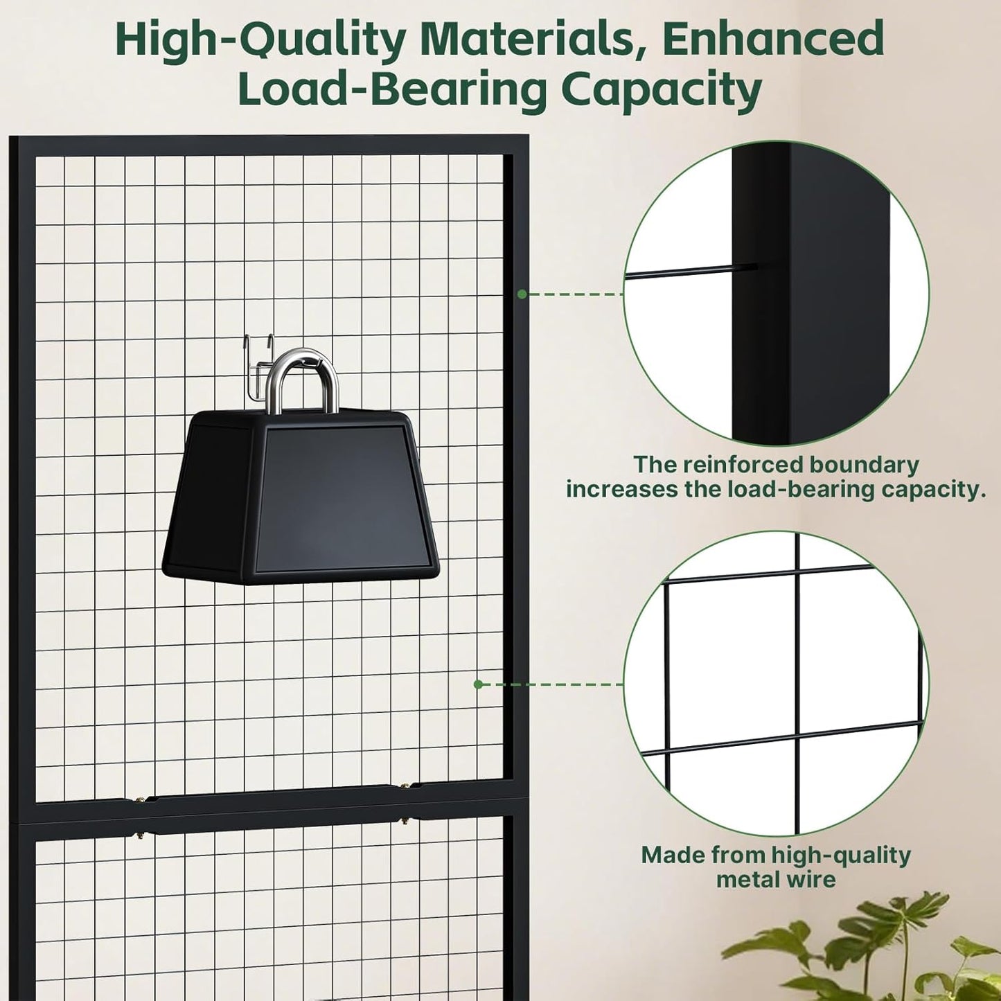 Maeklon 3 Pack Grid Wall Panel Display Stand, Wire Grid Wall Display Rack with 20 Grid Hooks, Floor-standing Art Display Panels with Wheels, for Art Craft Show, Retail Display