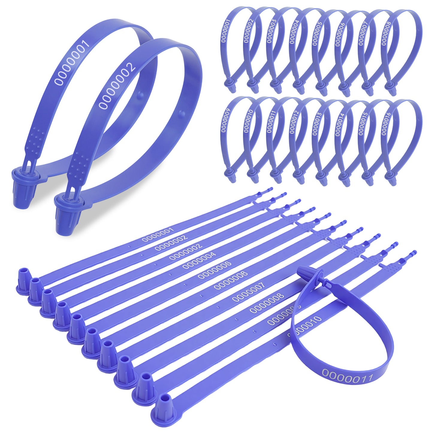 ‎Maeklon 1000 Pcs Plastic Truck Trailer Door Seals, Tamper Evident Security Tags, Safety Number Zip Ties with Labels for Trailer Logistics Transport Package Shipping, Blue