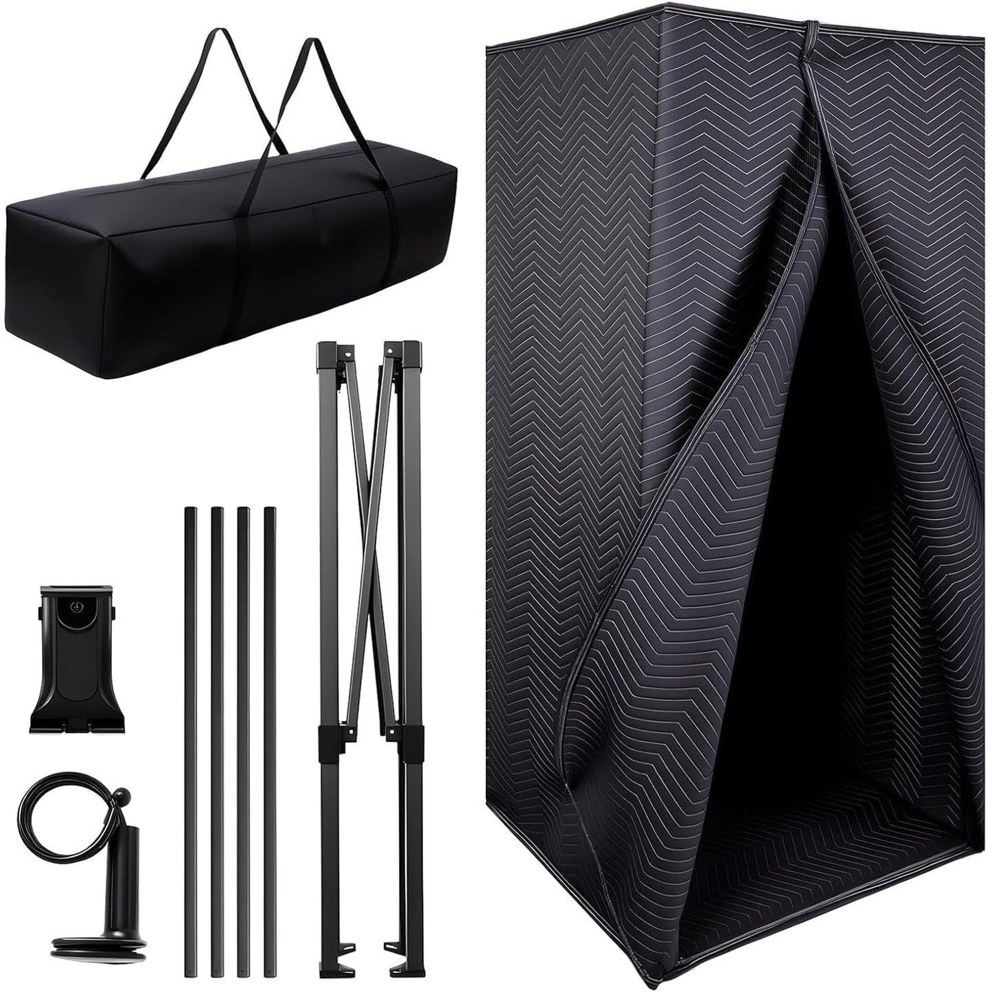 CVGIN Portable Recording Booth, 78 * 31 * 31In Foldable Soundproof Shield with Phone Holder, High-Density Acoustic Blanket Soundproof Room for Singing, Voiceover, and Podcast