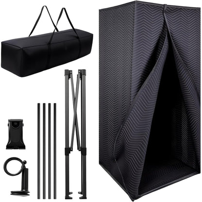 Maeklon Portable Recording Booth, 78 * 31 * 31In Foldable Soundproof Shield with Phone Holder, High-Density Acoustic Blanket Soundproof Room for Singing, Voiceover, and Podcast