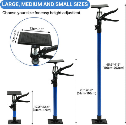 Maeklon 6 Pack Cabinet Jack Support Pole, 12.2" to 115" Third Hand Tools, Supports Up to 154Lbs, Adjustable Support Pole for Construction Rods, Cabinet Jacks, Cargo Bars