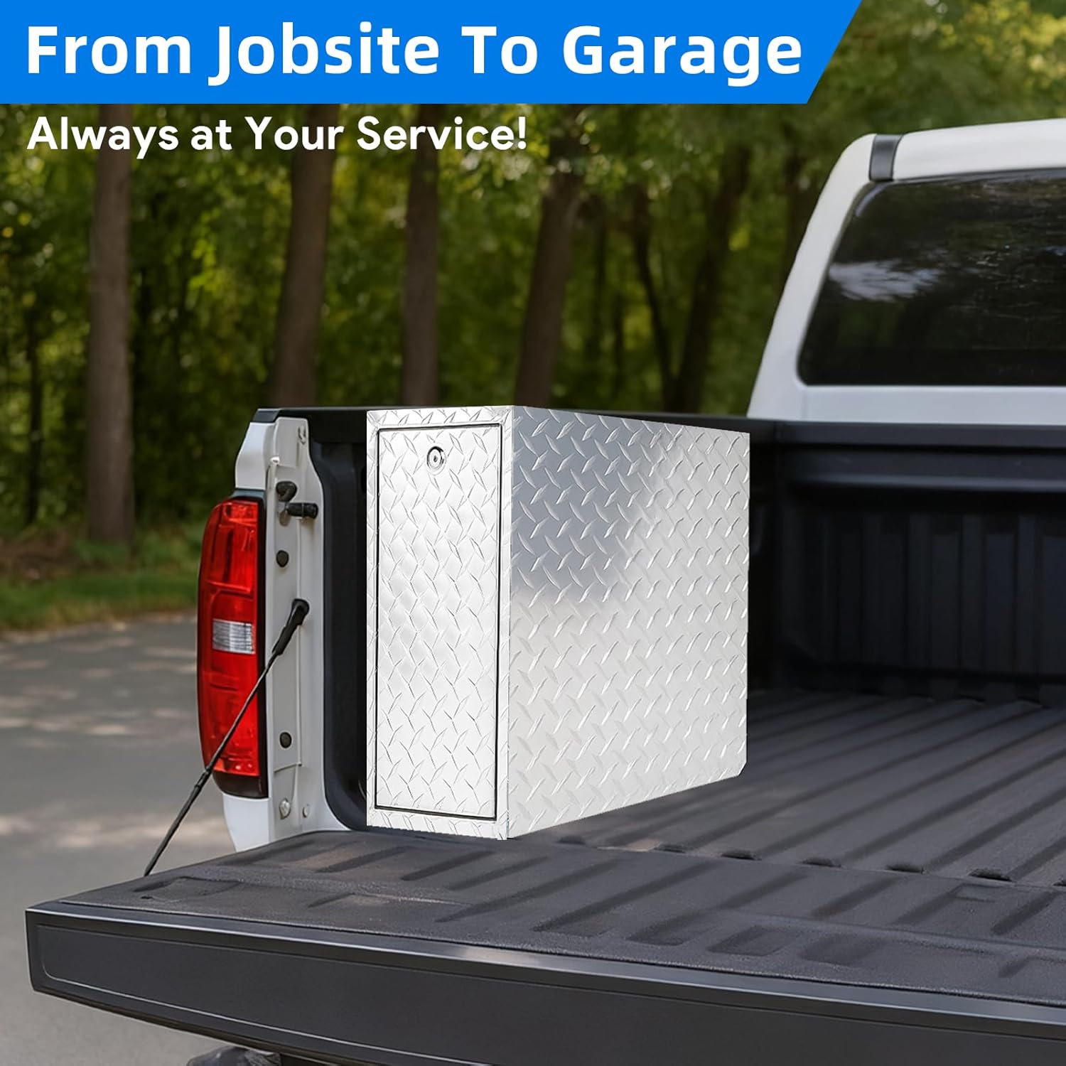 Maeklon Truck Bed Tool Box with 5-Drawer Slides, Heavy Wall Aluminum Truck Bed Tool Box, Lockable Tool Chest Storage for Pickup, Jobsite and Side Trucks, Silver