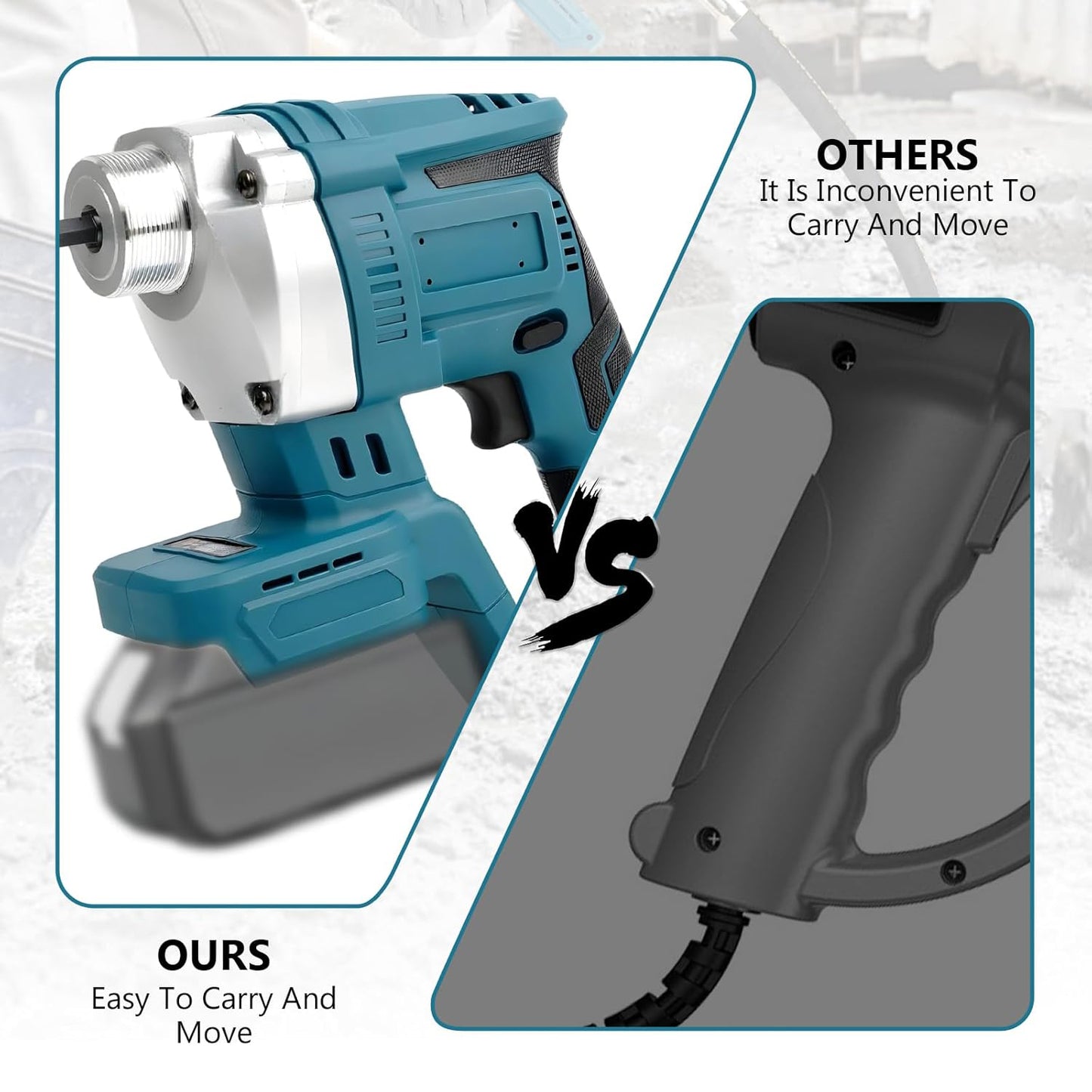 Maeklon Handheld Concrete Vibrating Tool Compatible with Makita 18V Battery, 600W Mix Concrete Tool with 3.8Ft Rod, 6000RPM Portable Vibrarator Remove Bubble, Only Tool