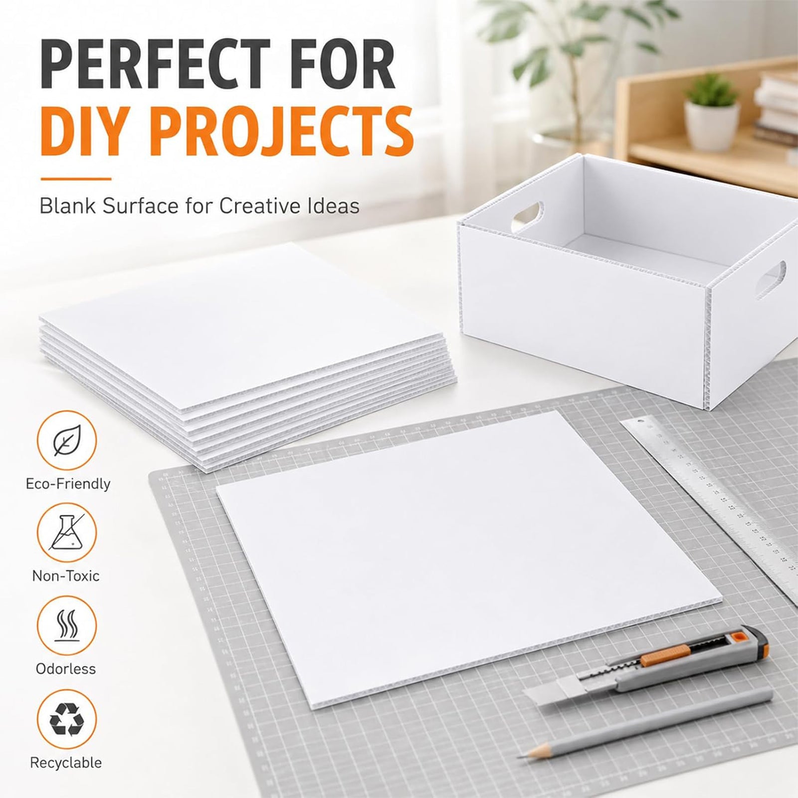 Maeklon 10 Pack Corrugated Plastic Board 48 x 36 Inch, 4mm White Sheets | White Corrugated Plastic Sheets, Lightweight Fluted Board for Signs, Crafts, Displays and DIY Projects