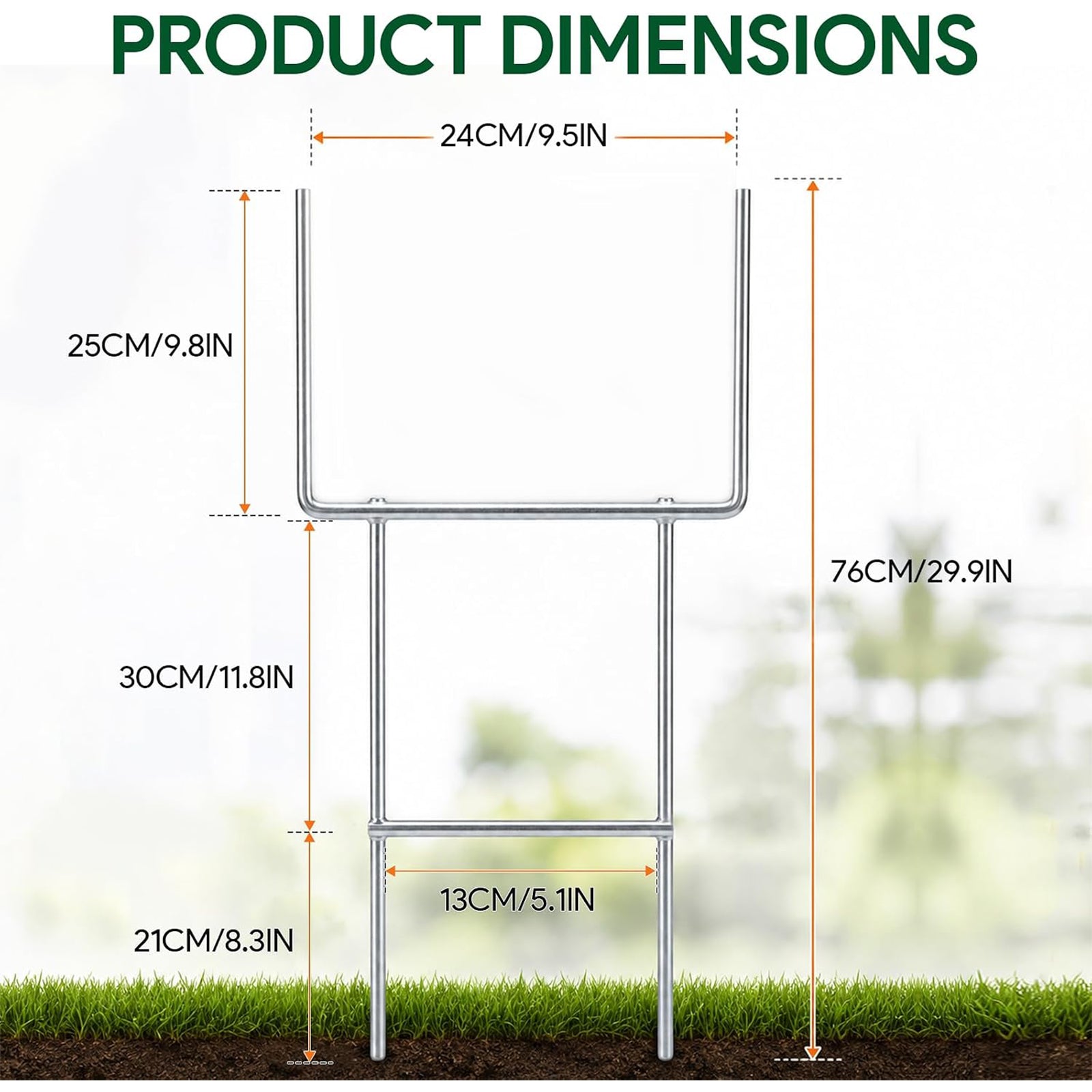 Maeklon 50 Pack Yard Sign Stakes, 10" x 30" H Frame Sign Holder Stakes | Heavy Duty Galvanized Iron H Frame Stakes for Yard Signs, Real Estate Signs and Outdoor Display Boards