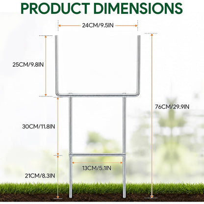 Maeklon 50 Pack Yard Sign Stakes, 10" x 30" H Frame Sign Holder Stakes | Heavy Duty Galvanized Iron H Frame Stakes for Yard Signs, Real Estate Signs and Outdoor Display Boards