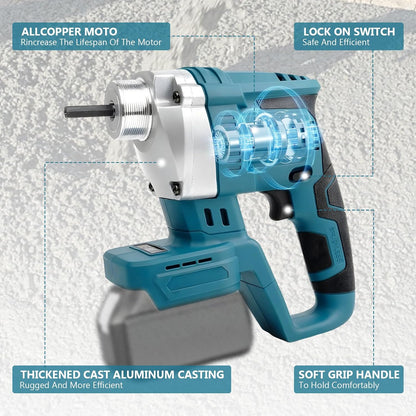 Maeklon Handheld Concrete Vibrating Tool Compatible with Makita 18V Battery, 600W Mix Concrete Tool with 3.8Ft Rod, 6000RPM Portable Vibrarator Remove Bubble, Only Tool