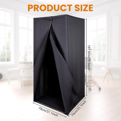 Maeklon Portable Recording Booth, 78 * 31 * 31In Foldable Soundproof Shield with Phone Holder, High-Density Acoustic Blanket Soundproof Room for Singing, Voiceover, and Podcast