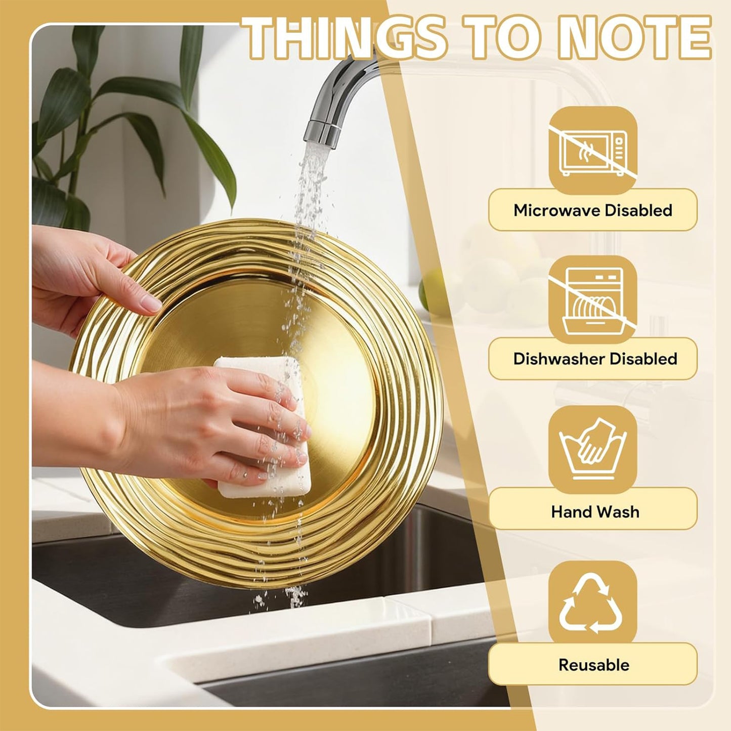 Maeklon 100 Pcs 13 Inch Charger Plates Bulk,Premium Round Gold Chargers for Dinner Plates, Plastic Dinner Gold Chargers for Table Setting Wedding Party Decoration