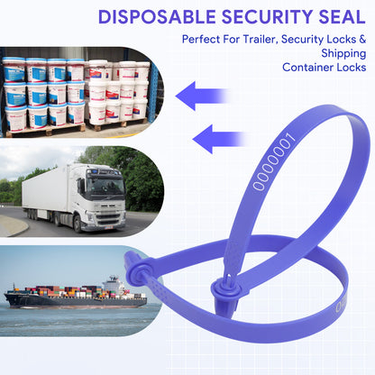 ‎Maeklon 1000 Pcs Plastic Truck Trailer Door Seals, Tamper Evident Security Tags, Safety Number Zip Ties with Labels for Trailer Logistics Transport Package Shipping, Blue