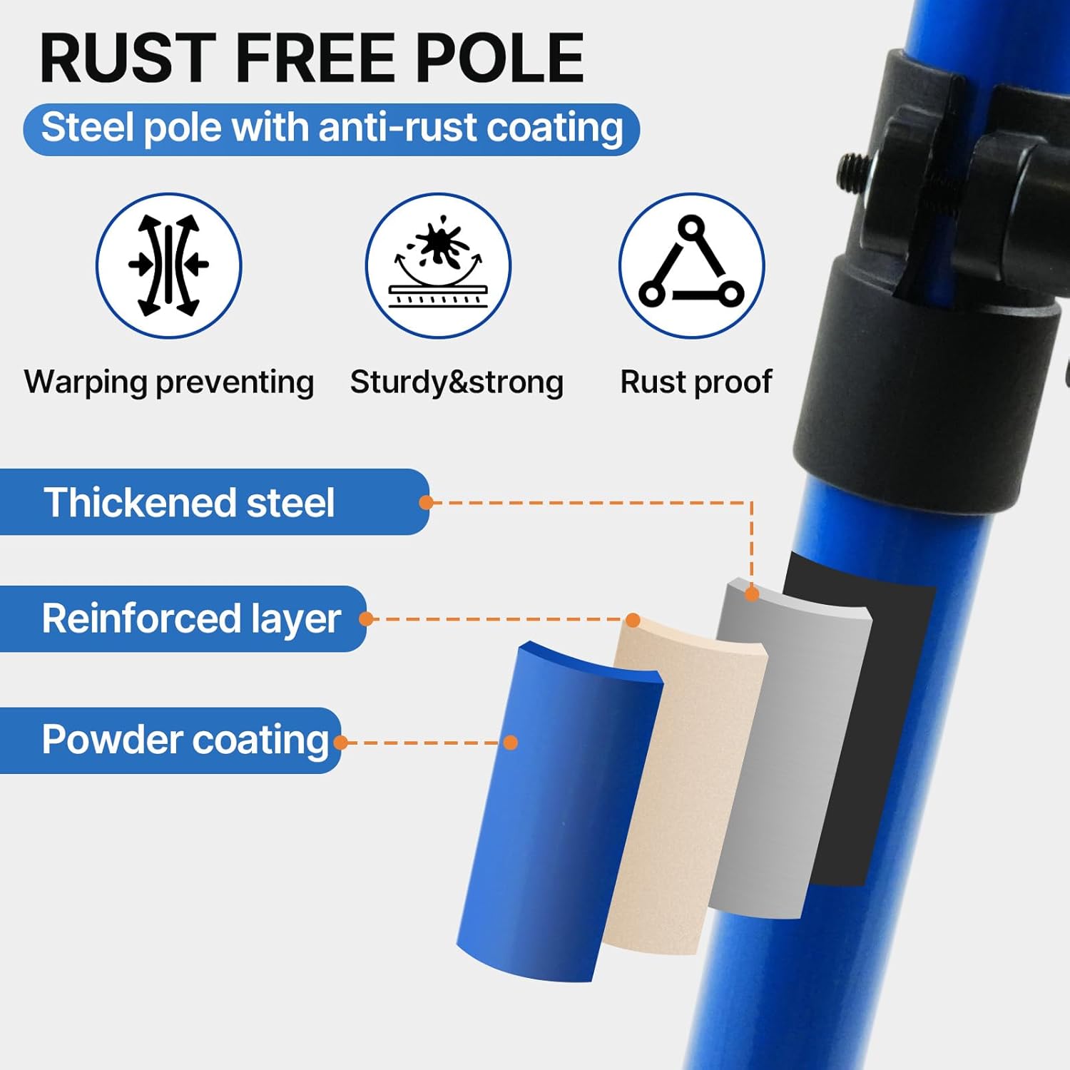 Maeklon 6 Pack Cabinet Jack Support Pole, 12.2" to 115" Third Hand Tools, Supports Up to 154Lbs, Adjustable Support Pole for Construction Rods, Cabinet Jacks, Cargo Bars