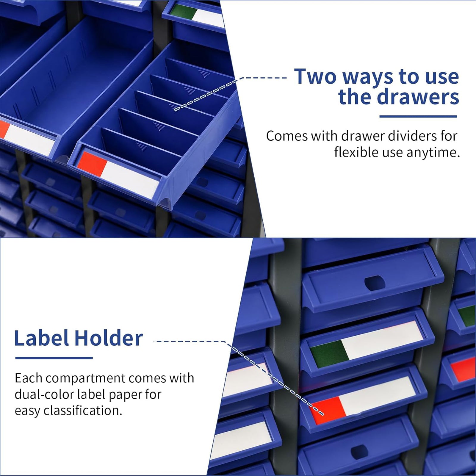 100 Drawer Parts Cabinet, Bolt and Nut Tool Storage Organizer | 25.6"x8.7"x45.3" Multi-Drawer Hardware Organizer for Screws, Fasteners and Small Parts in Garages, Workshops and Workbench