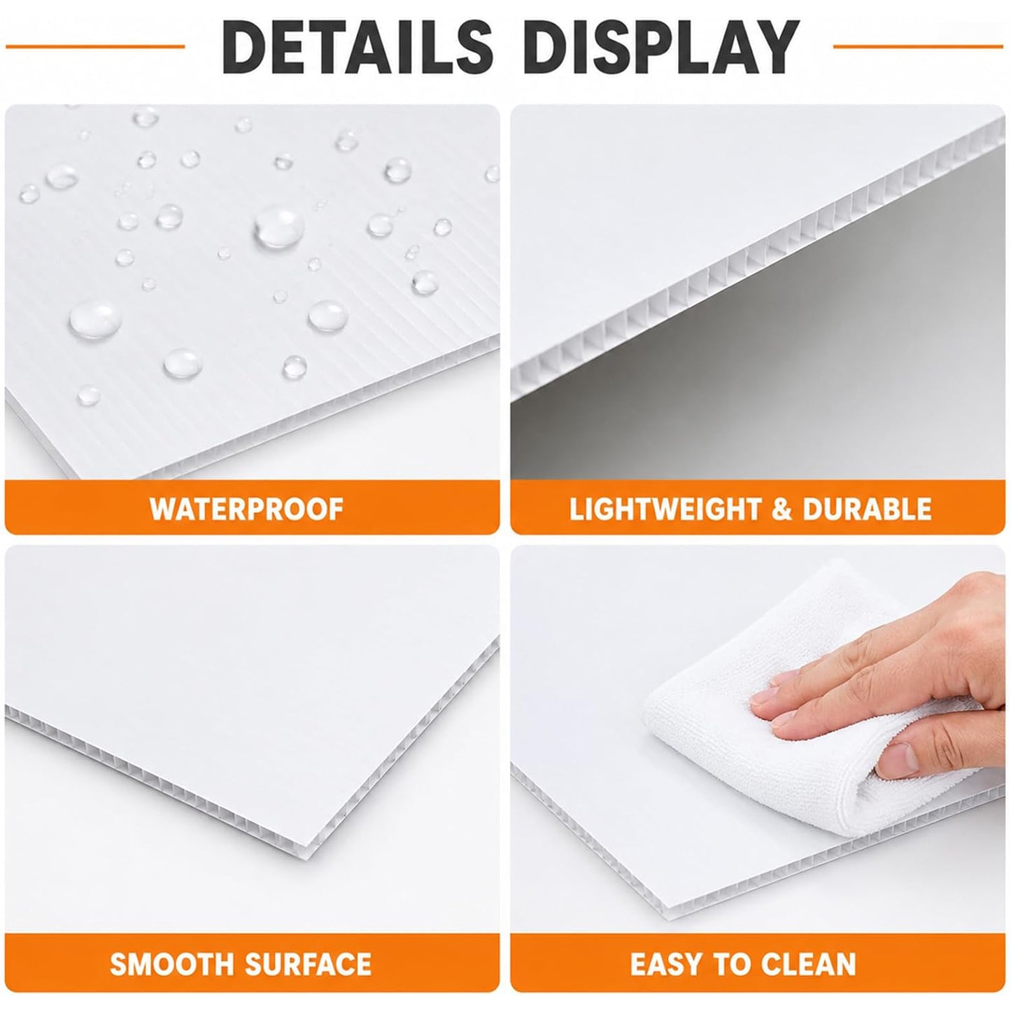 Maeklon 10 Pack Corrugated Plastic Board 48 x 36 Inch, 4mm White Sheets | White Corrugated Plastic Sheets, Lightweight Fluted Board for Signs, Crafts, Displays and DIY Projects