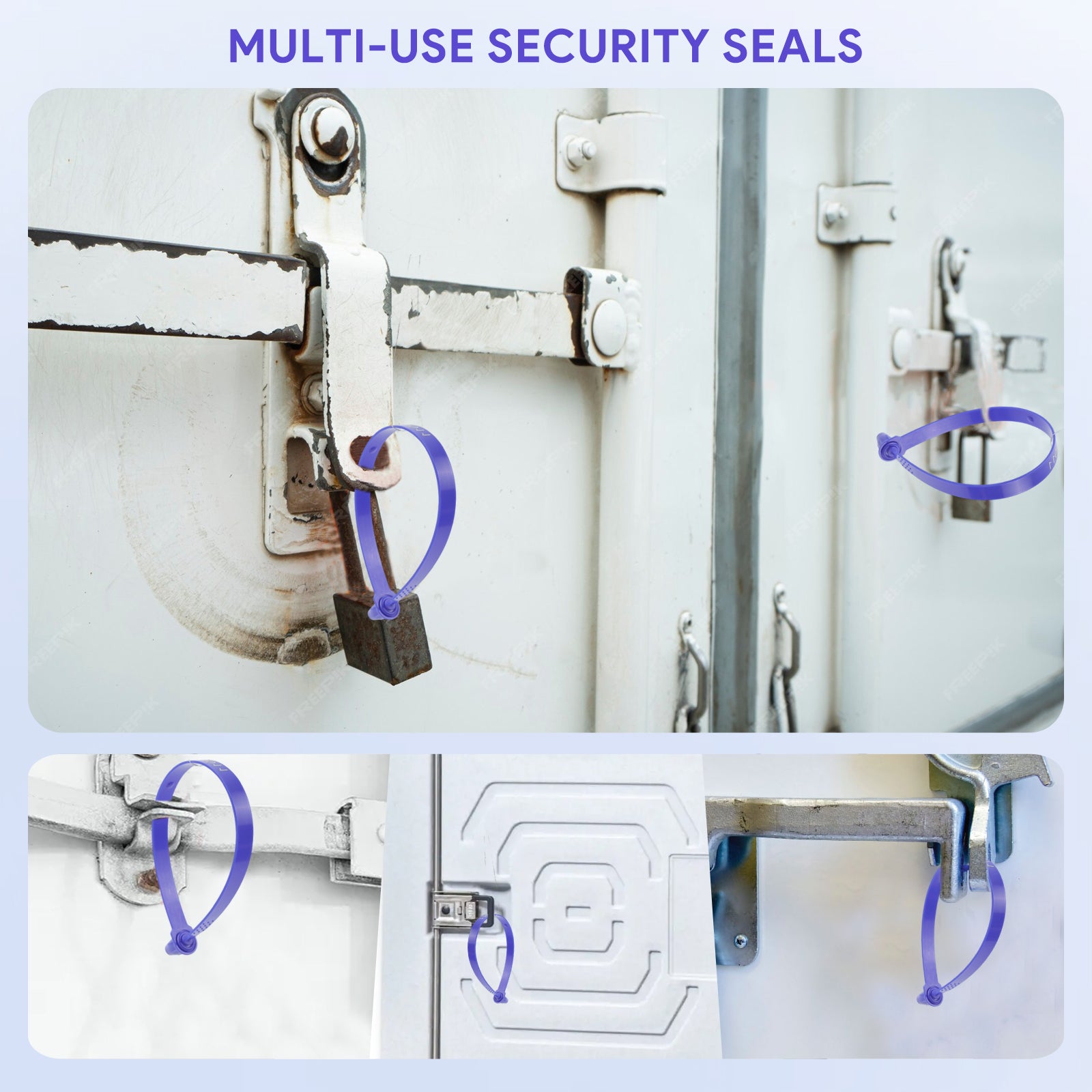 ‎Maeklon 1000 Pcs Plastic Truck Trailer Door Seals, Tamper Evident Security Tags, Safety Number Zip Ties with Labels for Trailer Logistics Transport Package Shipping, Blue