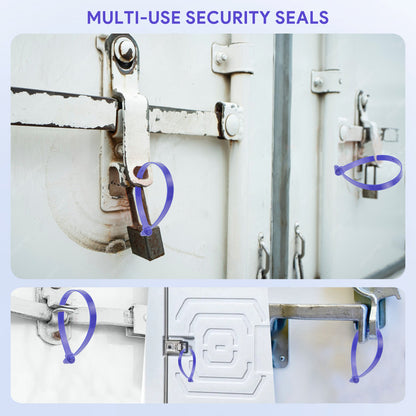‎Maeklon 1000 Pcs Plastic Truck Trailer Door Seals, Tamper Evident Security Tags, Safety Number Zip Ties with Labels for Trailer Logistics Transport Package Shipping, Blue
