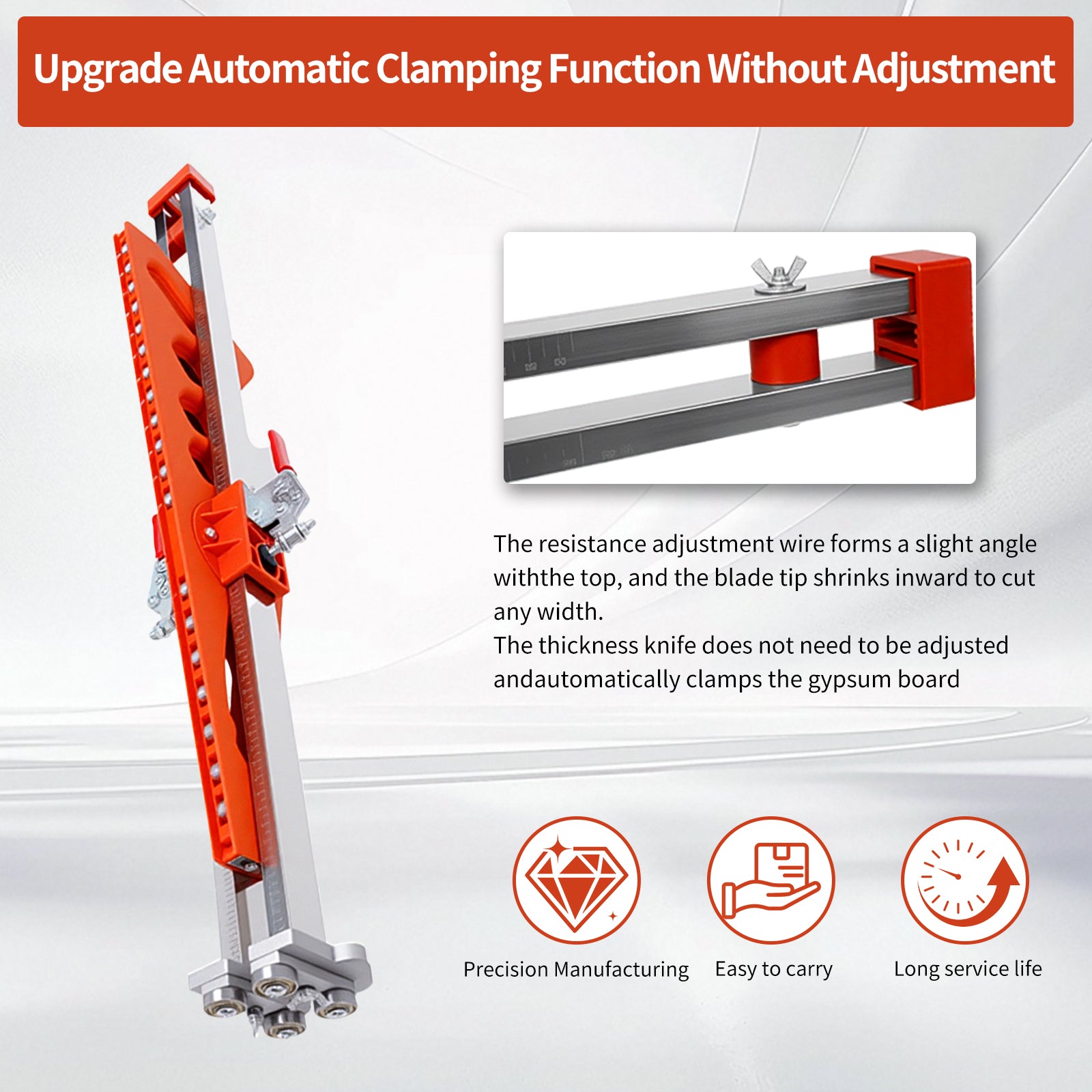 Maeklon Foldable Drywall Cutting Tool, Hand Push Drywall Cutout with 19 Wheels, 1.5 to 61cm Cutting width, Adjustable Plasterboard Cutter, for Wall, Decoration, Build