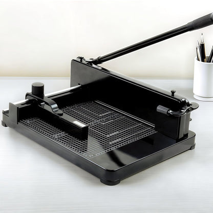 Maeklon 12" Heavy Duty Guillotine Paper Cutter, 400 Sheet Capacity Paper Cutter for A4 Paper, Steel Construction Stack Paper Trimmer for Office, Picture Shop and Home, Black