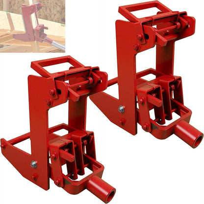 Maeklon 2 Pcs Cast Iron Wall Jack, Weight Capacity up to 1000 lbs, Portable Lifting Tool Works with 1-1/2" x 3-1/2" Fir Poles or 1" OD Steel Pipes, Heavy-Duty Wall Jacks for Framing, Lifting Wall Beams, Red