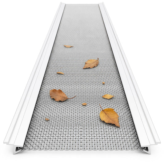 Maeklon 24 Pack Gutter Guard Kit, 5.79" x 48.43" Panels Micro Mesh Gutter Guard, Gutter Guard Kit with 0.6mm Micro Mesh and Aluminum Frame, Designed for Leaf Debris Control and Rainwater Flow for Home Use
