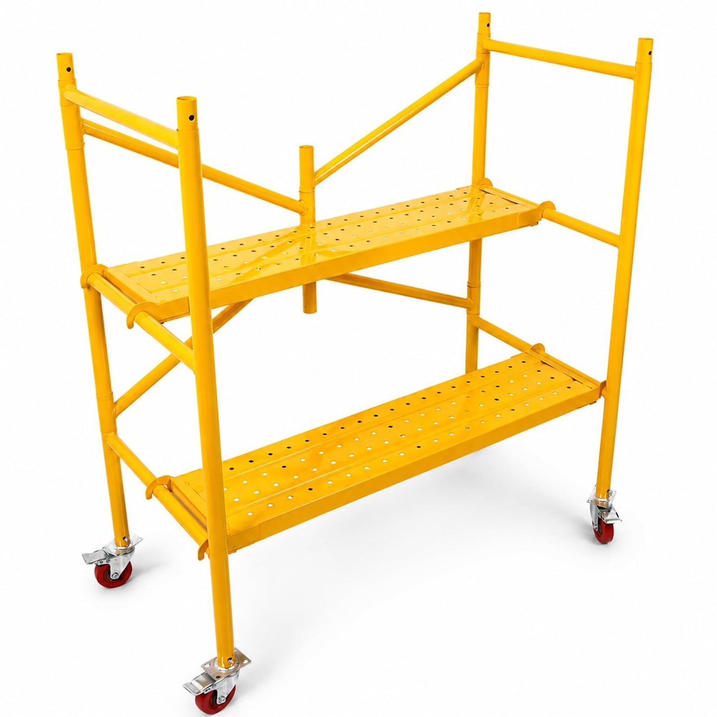 Maeklon 46"x23.6"x53.9" Scaffold Platform with Locking Wheels, 700 Lb Work Platform | Portable Rolling Scaffolding Platform with 4 Brake Casters for Construction, Painting and Home Renovation