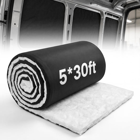 Maeklon Automotive Insulation Roll, 1.65 Inch Thick Van Camper Sound Insulation | 5 x 30 FT Thermal Insulation Roll for RV, Camper Van and Vehicle Heat Reduction with Acoustic Sound Insulation Material