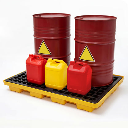 2 Drum Spill Containment Pallet (48 X 24 X 4 in) | Secondary Containment Platform with Forklift Pockets