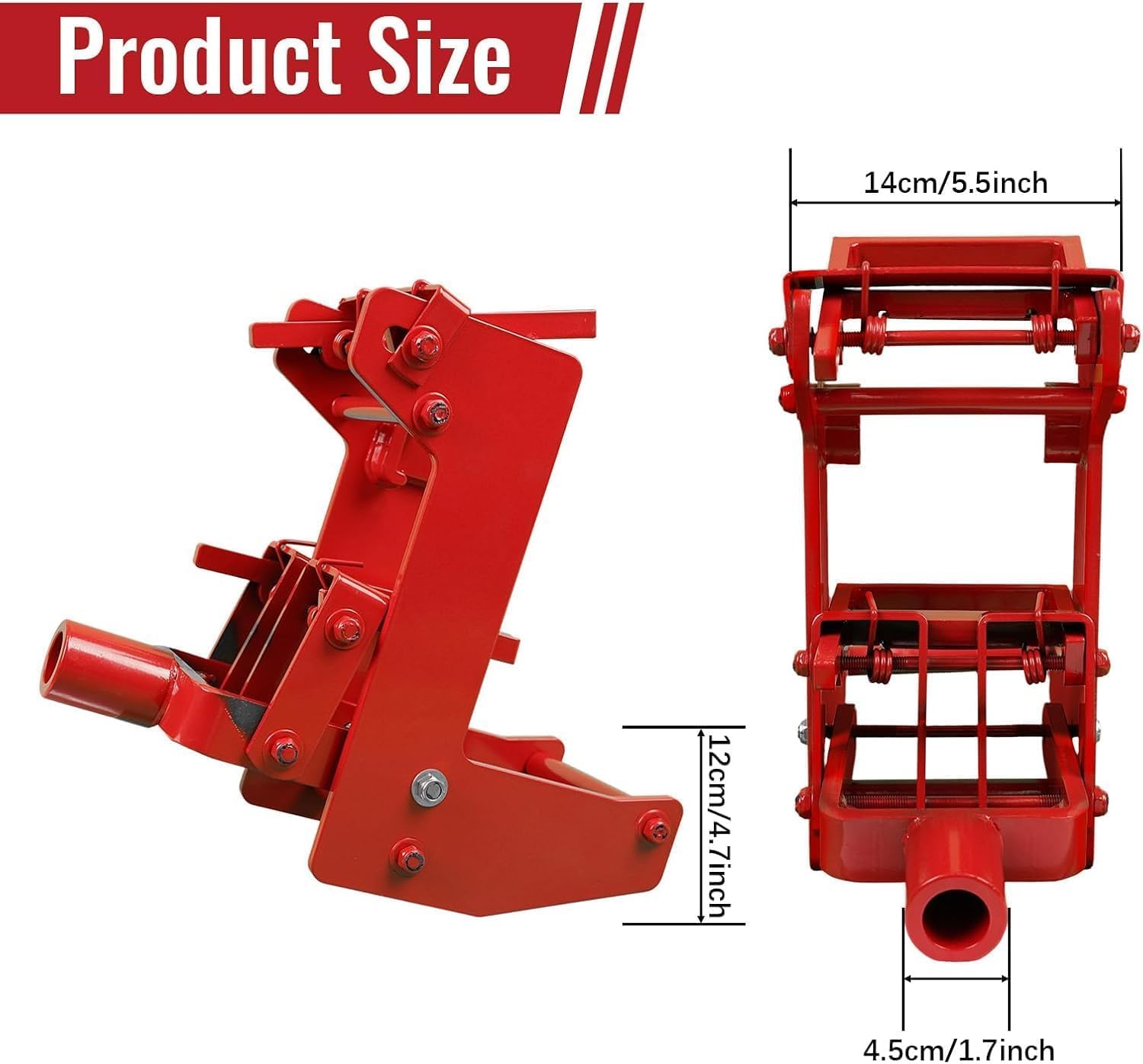 Maeklon 2 Pcs Cast Iron Wall Jack, Weight Capacity up to 1000 lbs, Portable Lifting Tool Works with 1-1/2" x 3-1/2" Fir Poles or 1" OD Steel Pipes, Heavy-Duty Wall Jacks for Framing, Lifting Wall Beams, Red