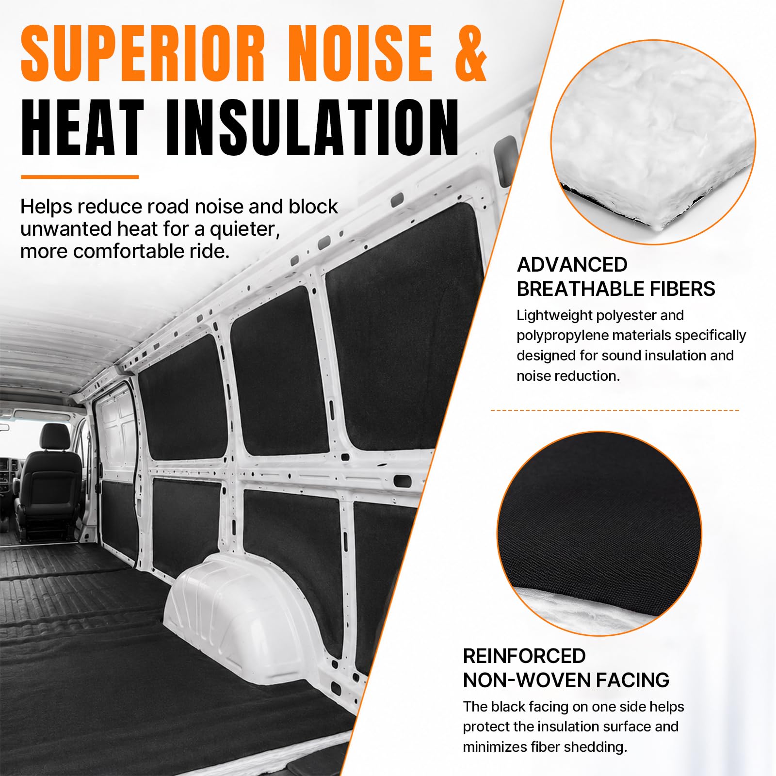 Maeklon Automotive Insulation Roll, 1.65 Inch Thick Van Camper Sound Insulation | 5 x 30 FT Thermal Insulation Roll for RV, Camper Van and Vehicle Heat Reduction with Acoustic Sound Insulation Material