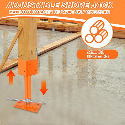 Maeklon 4 Pack Screw Jack Post, 4" x 4" Adjustable Shore Jack, 24000 Lbs Max Load Capacity, Adjustable House Floor Jacks for Leveling