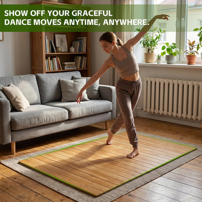 Portable Tap Dance Floor 47.4 x 23.6 Inch, Foldable Bamboo Board | Cushioned non-slip base supports tap, jazz and ballet practice at home, in studios or outdoors with easy folding storage