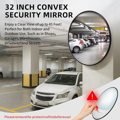 Maeklon 2 PCS 30" Convex Traffic Mirror, Curved Safety Traffic Road Driveway Mirror for Outdoor and Indoor, Driveway Security Mirrors for Garage, Retail Stores, Warehouses