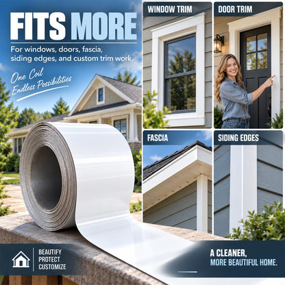 Maeklon 24 in x 50 ft Aluminum Trim Coil Roll White Smooth Sheet, 0.016 Inch Aluminum Coil Roll with Smooth White Finish for Window, Door, Roof Eave and Exterior Trim Projects