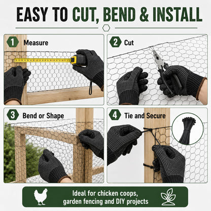 Chicken Wire 48 in x 150 ft, 19 Gauge Poultry Netting, 1 inch Wire Fencing | 0.9 mm Wire Diameter Durable Chicken Wire Fencing, Hexagonal Galvanized Poultry Netting for Chicken/Coop/DIY Projects, Black