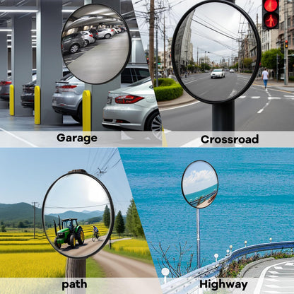 Maeklon 2 PCS 30" Convex Traffic Mirror, Curved Safety Traffic Road Driveway Mirror for Outdoor and Indoor, Driveway Security Mirrors for Garage, Retail Stores, Warehouses