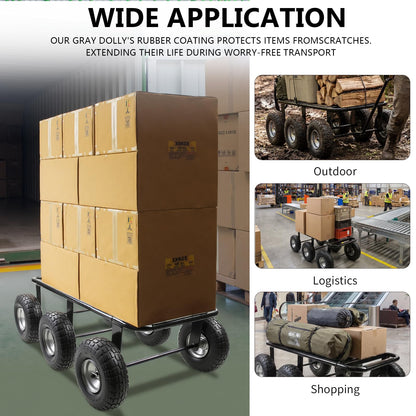 Maeklon 6 Wheel All Terrain Dolly, 800 Lbs Capacity Wheel Dolly, 36.6"×11.8" Heavy Duty Vehicle Dollies for Moving Cars, Trailers, SUV, Motorcycles and Boats