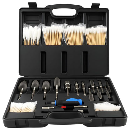 Maeklon 17 Pcs Professional Diesel Injector Seat Cleaning Kit 8090S, Premium Stainless Steel Helix Brushes, for Removing Carbon Deposits on Injector Seats & Cups, Replacement Tool Kit for Cylinder Heads