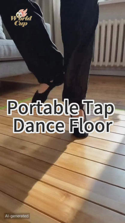 Portable Tap Dance Floor 47.4 x 23.6 Inch, Foldable Bamboo Board | Cushioned non-slip base supports tap, jazz and ballet practice at home, in studios or outdoors with easy folding storage