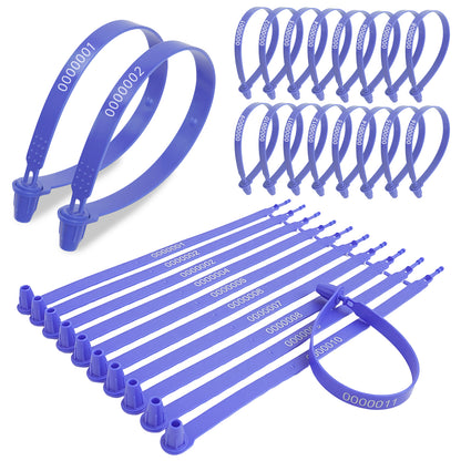 ‎Maeklon 1000 Pcs Plastic Truck Trailer Door Seals, Tamper Evident Security Tags, Safety Number Zip Ties with Labels for Trailer Logistics Transport Package Shipping, Blue