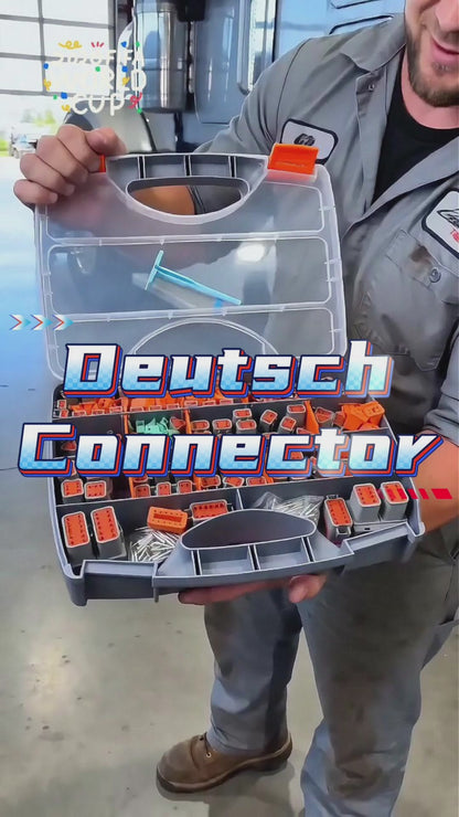 Maeklon 660Pcs Deutsch Connector Kit with Crimping Tools, Waterproof rating IP68 Deutsch Crimp Tool with 2/3/4/6/8/12 Pin DT Connectors, Size 14-20AWG Deutsch Pin Removal Tool