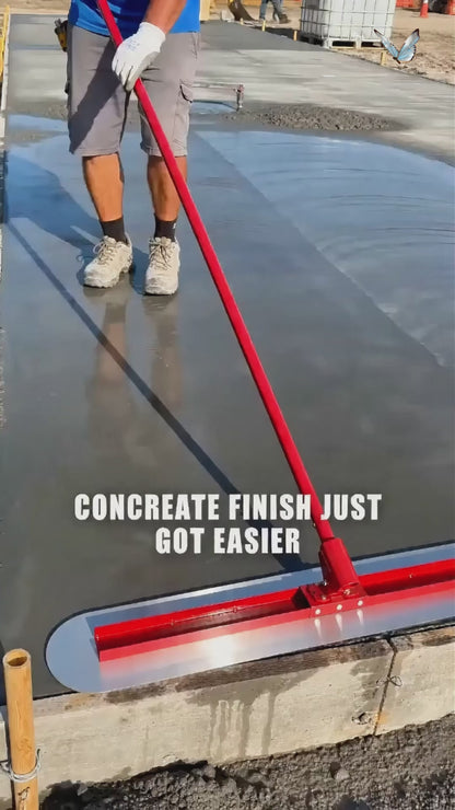 Maeklon 48''x12'' Concrete Bull Float Kit, Concrete Float with 4 Extendable Poles, Round End Stainless Steel Concrete Finishing Trowel for Plaster, Concrete Resurfacing, Custom Tiling Jobs