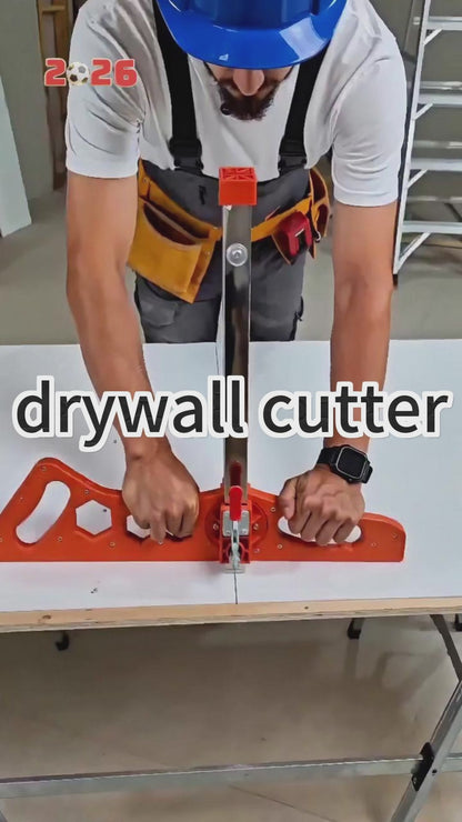 Maeklon Foldable Drywall Cutting Tool, Hand Push Drywall Cutout with 19 Wheels, 1.5 to 61cm Cutting width, Adjustable Plasterboard Cutter, for Wall, Decoration, Build